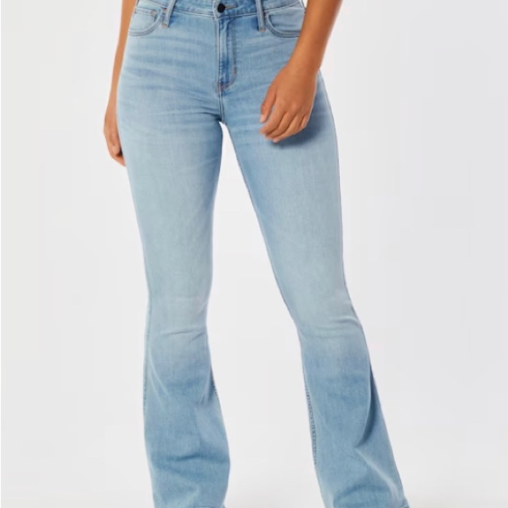Hollister light wash curvy flare jeans